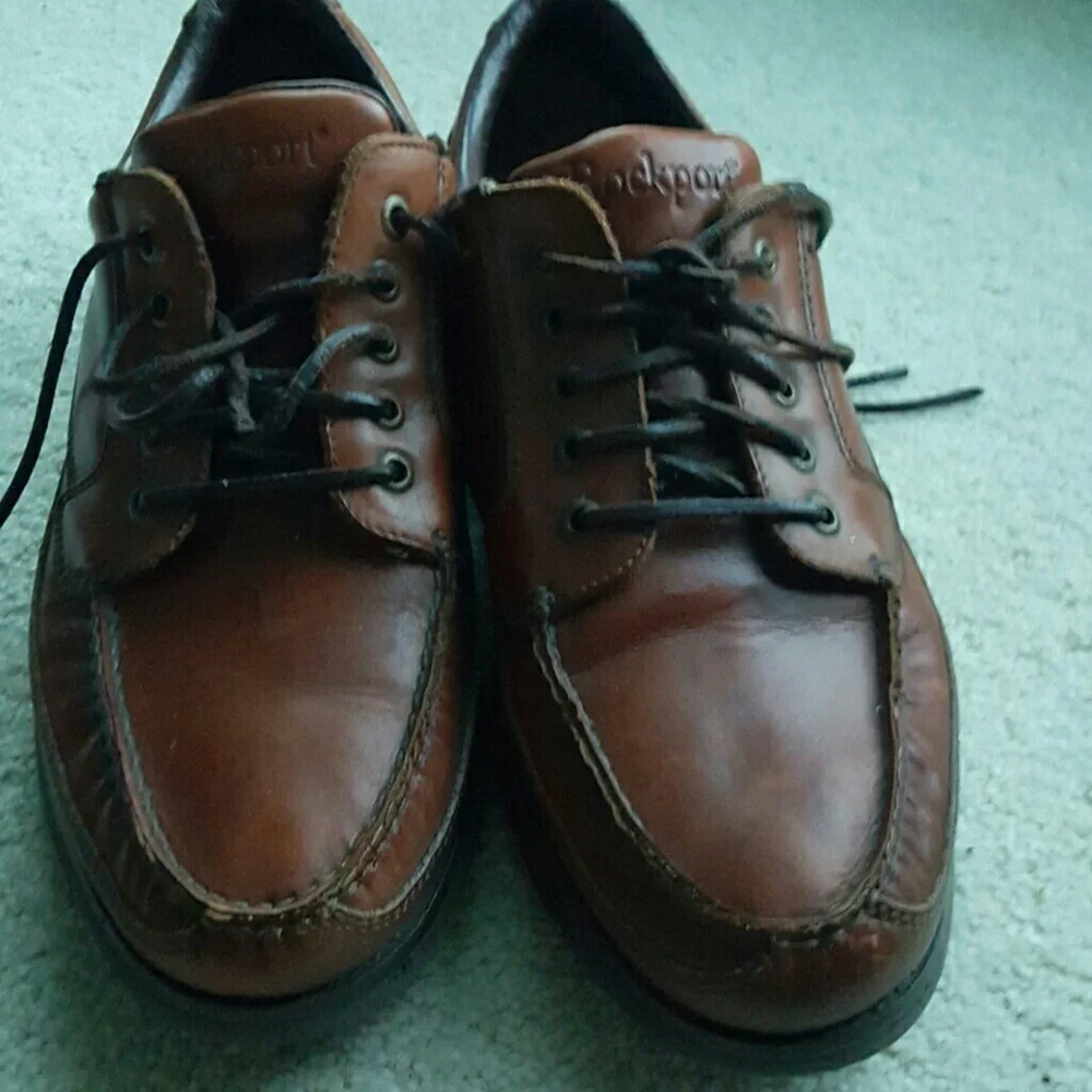 Rockport VIBRAM MENS Brown Leather Tie shoes